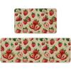 Artoid Mode Strawberry Spring Kitchen Mats Set of 2, Home Decor Low-Profile Kitchen Rugs for Floor – 17×29 and 17×47 Inch