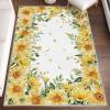 Artoid Mode Yellow Daisy Summer Floral Area Rug, Spring Home Decor Low-Profile Washable Area Rugs for Entryway Bedroom Living Room Laundry Room Indoor 4×6 Feet(Yellow)
