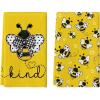 Artoid Mode Yellow Summer Bee Kind Kitchen Towels Dish Towels, 18×26 Inch Farmhouse Summer Decoration Hand Towels Set of 2