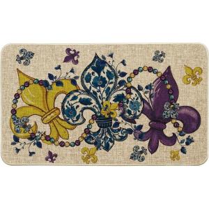 Artoid Mode Beads Irises Mardi Gras Doormat, Carnival Home Decor Switch Rug Low-Profile Door Mat Floor Mat for Indoor Outdoor 17×29 Inch