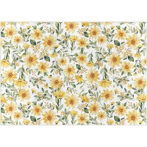 Artoid Mode Daisy Sunflower Leaves Spring Area Rug, Summer Home Decor Low-Profile Washable Area Rugs for Entryway Bedroom Living Room Laundry Room Indoor 5×7 Feet(Yellow)
