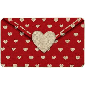 Artoid Mode Envelope Valentines Day Doormat, Home Decor Low-Profile Switch Rug Door Mat for Indoor Outdoor 17×29 Inch(Red)