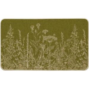 Artoid Mode Green Wildflower Spring Floral Summer Home Decor Low-Profile Switch Rug Door Mat for Indoor Outdoor 17×29 Inch(Green)