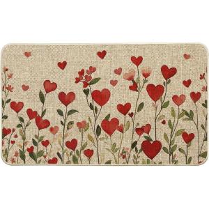 Artoid Mode Growing Love Heart Valentines Doormat, Home Decor Low-Profile Switch Rug Door Mat for Indoor Outdoor 17×29 Inch