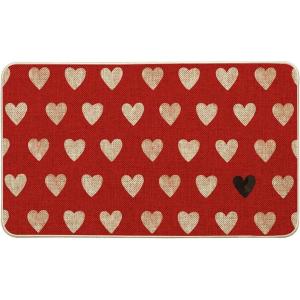 Artoid Mode Love Heart Valentine’s Day Doormat, Home Decor Low-Profile Switch Rug Door Mat for Indoor Outdoor 17×29 Inch(Red)