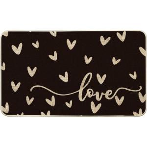 Artoid Mode Pink Love Valentine’s Doormat, Anniversary Wedding Home Decor Low-Profile Rug Switch Mat for Indoor Outdoor 17×29 Inch(Black)