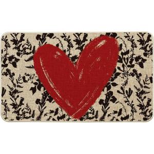 Artoid Mode Red Love Heart Valentines Doormat,Home Decor Low-Profile Door Mat Switch Rug Floor Mat for Indoor Outdoor 17×29 Inch