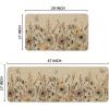 Artoid Mode Wildflower Leaves Floral Welcome Fall Kitchen Mats Set of 2, Autumn Home Decor Low-Profile Kitchen Rugs for Floor – 17×29 and 17×47 Inch