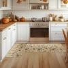 Artoid Mode Wildflower Leaves Floral Welcome Fall Kitchen Mats Set of 2, Autumn Home Decor Low-Profile Kitchen Rugs for Floor – 17×29 and 17×47 Inch