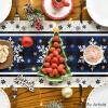 Artoid Mode Buffalo Plaid Snowflakes Christmas Table Runner, Seasonal Winter Kitchen Dining Table Decoration for Home Party Decor 13×72 Inch(Blue)