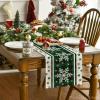 Artoid Mode Buffalo Plaid Snowflakes Christmas Table Runner, Seasonal Winter Kitchen Dining Table Decoration for Home Party Decor 13×72 Inch(Green)