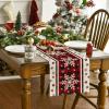 Artoid Mode Buffalo Plaid Snowflakes Christmas Table Runner, Seasonal Winter Kitchen Dining Table Decoration for Home Party Decor 13×72 Inch(Red)