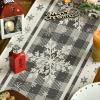 Artoid Mode Buffalo Plaid Snowflakes Christmas Table Runner, Seasonal Winter Kitchen Dining Table Decoration for Home Party Decor 13×72 Inch(Silver)
