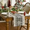 Artoid Mode Buffalo Plaid Snowflakes Christmas Table Runner, Seasonal Winter Kitchen Dining Table Decoration for Home Party Decor 13×72 Inch(Silver)