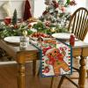 Artoid Mode Gingerbread Candy Cane Christmas Table Runner, Seasonal Winter Kitchen Dining Table Decoration for Home Party Decor 13×72 Inch(Blue)
