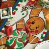 Artoid Mode Gingerbread Candy Cane Christmas Table Runner, Seasonal Winter Kitchen Dining Table Decoration for Home Party Decor 13×72 Inch(Blue)