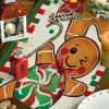 Artoid Mode Gingerbread Candy Cane Christmas Table Runner, Seasonal Winter Kitchen Dining Table Decoration for Home Party Decor 13×72 Inch(Green)