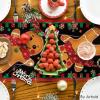 Artoid Mode Gingerbread Candy Cane Christmas Table Runner, Seasonal Winter Kitchen Dining Table Decoration for Home Party Decor 13×72 Inch(Red / Black)