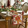 Artoid Mode Gingerbread Candy Cane Christmas Table Runner, Seasonal Winter Kitchen Dining Table Decoration for Home Party Decor 13×72 Inch(Red)