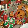 Artoid Mode Gingerbread Candy Cane Christmas Table Runner, Seasonal Winter Kitchen Dining Table Decoration for Home Party Decor 13×72 Inch(Red/Wood)