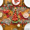 Artoid Mode Gingerbread Candy Cane Christmas Table Runner, Seasonal Winter Kitchen Dining Table Decoration for Home Party Decor 13×72 Inch(Red/Wood)