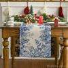 Artoid Mode Holly Pine Cone Christmas Table Runner, Seasonal Winter Kitchen Dining Table Decoration for Home Party Decor 13×72 Inch(Blue)