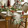 Artoid Mode Holly Pine Cone Christmas Table Runner, Seasonal Winter Kitchen Dining Table Decoration for Home Party Decor 13×72 Inch(Green)