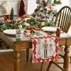 Artoid Mode Pink Diamond Plaid Nutcracker Snowflake Christmas Table Runner, Seasonal Winter Kitchen Dining Table Decoration for Home Party Decor 13×72 Inch(Red)