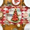 Artoid Mode Pink Diamond Plaid Nutcracker Snowflake Christmas Table Runner, Seasonal Winter Kitchen Dining Table Decoration for Home Party Decor 13×72 Inch(Red)