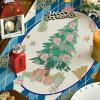 Artoid Mode Pink Diamond Plaid Nutcracker Snowflake Christmas Table Runner, Seasonal Winter Kitchen Dining Table Decoration for Home Party Decor 13×72 Inch(Blue)