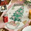 Artoid Mode Pink Diamond Plaid Nutcracker Snowflake Christmas Table Runner, Seasonal Winter Kitchen Dining Table Decoration for Home Party Decor 13×72 Inch(Pink)
