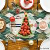 Artoid Mode Pink Diamond Plaid Nutcracker Snowflake Christmas Table Runner, Seasonal Winter Kitchen Dining Table Decoration for Home Party Decor 13×72 Inch(Green)