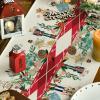 Artoid Mode Red Nutcracker Floral Holly Christmas Table Runner, Seasonal Winter Kitchen Dining Table Decoration for Home Party Decor 13×72 Inch(Red)
