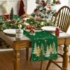 Artoid Mode Xmas Trees Black Merry Christmas Table Runner, Seasonal Winter Kitchen Dining Table Decoration for Home Party Decor 13×72 Inch(Green)
