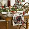 Artoid Mode Xmas Trees Red Truck Snowflake Merry Christmas Table Runner, Seasonal Winter Kitchen Dining Table Decoration for Home Party Decor 13×72 Inch(Red/Black/Beige)