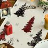 Artoid Mode Xmas Trees Red Truck Snowflake Merry Christmas Table Runner, Seasonal Winter Kitchen Dining Table Decoration for Home Party Decor 13×72 Inch(Red/Black/Beige)