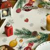 Artoid Mode Holly Fir Snowman Leaves Christmas Table Runner, Seasonal Winter Xmas Balls Kitchen Dining Table Decoration for Home Party Decor 13×72 Inch(Beige)