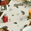 Artoid Mode Holly Xmas Pine Basket Snowflake Merry Christmas Table Runner, Seasonal Winter Kitchen Dining Table Decoration for Home Party Decor 13×72 Inch(Red/Beige)