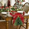 Artoid Mode Red Xmas Pine Snowflake Merry Christmas Table Runner, Seasonal Winter Kitchen Dining Table Decoration for Home Party Decor 13×72 Inch(Red)