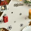 Artoid Mode Santa Claus Reindeer Snowman Merry Christmas Table Runner, Seasonal Winter Kitchen Dining Table Decoration for Home Party Decor 13×72 Inch(Red/Beige)