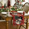 Artoid Mode Snowman Gingerbread Xmas Pine Merry Christmas Table Runner, Seasonal Winter Kitchen Dining Table Decoration for Home Party Decor 13×72 Inch(Red)
