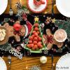 Artoid Mode Snowman Gingerbread Xmas Pine Merry Christmas Table Runner, Seasonal Winter Kitchen Dining Table Decoration for Home Party Decor 13×72 Inch(Black)