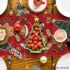 Artoid Mode Snowman Gingerbread Xmas Pine Merry Christmas Table Runner, Seasonal Winter Kitchen Dining Table Decoration for Home Party Decor 13×72 Inch(Red)