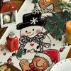 Artoid Mode Snowman Gingerbread Xmas Pine Merry Christmas Table Runner, Seasonal Winter Kitchen Dining Table Decoration for Home Party Decor 13×72 Inch(Beige)