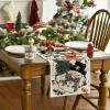Artoid Mode Snowman Gingerbread Xmas Pine Merry Christmas Table Runner, Seasonal Winter Kitchen Dining Table Decoration for Home Party Decor 13×72 Inch(Beige)