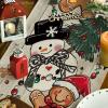 Artoid Mode Snowman Gingerbread Xmas Pine Merry Christmas Table Runner, Seasonal Winter Kitchen Dining Table Decoration for Home Party Decor 13×72 Inch(Wood)