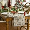 Artoid Mode Xmas Pine Ornament Snowflake Merry Christmas Table Runner, Seasonal Winter Kitchen Dining Table Decoration for Home Party Decor 13×72 Inch(Beige)
