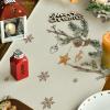 Artoid Mode Xmas Pine Ornament Snowflake Merry Christmas Table Runner, Seasonal Winter Kitchen Dining Table Decoration for Home Party Decor 13×72 Inch(Beige)
