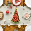 Artoid Mode Xmas Pine Ornament Snowflake Merry Christmas Table Runner, Seasonal Winter Kitchen Dining Table Decoration for Home Party Decor 13×72 Inch(Beige)