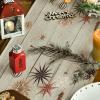 Artoid Mode Xmas Trees Holly Pine Cone Merry Christmas Table Runner, Seasonal Winter Kitchen Dining Table Decoration for Home Party Decor 13×72 Inch(Wood)